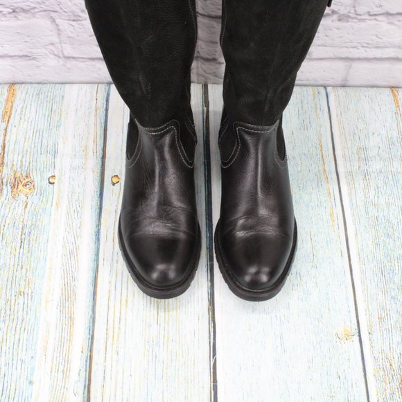 Blondo Black Leather Side Zipper Aqua Protect Tall Riding Boots Size 7.5 Medium - Picture 5 of 10